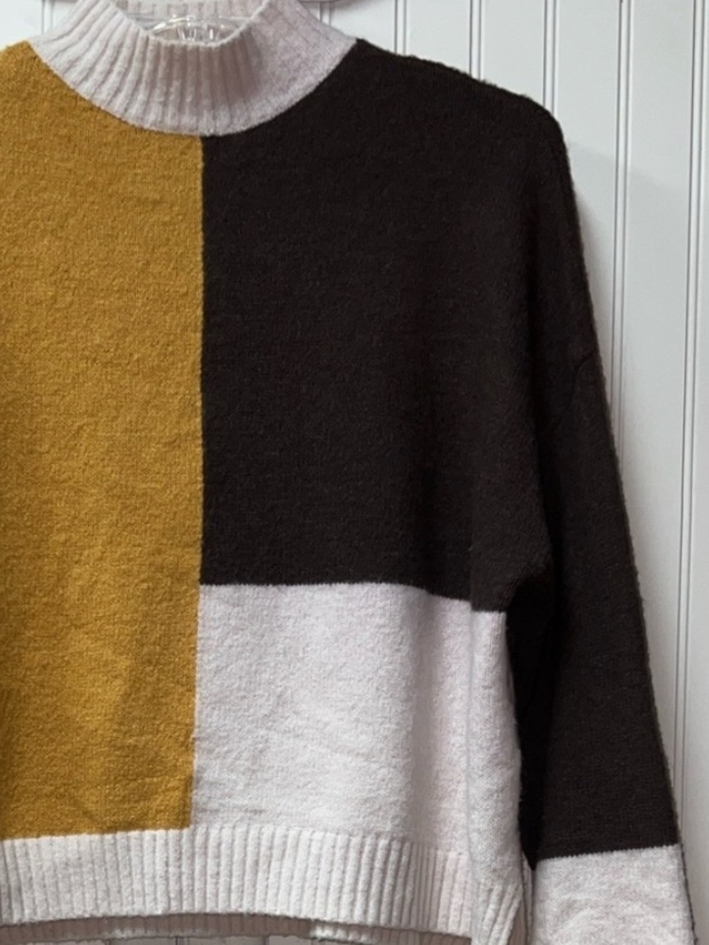 Double Zero Color Block Oversized Sweater L